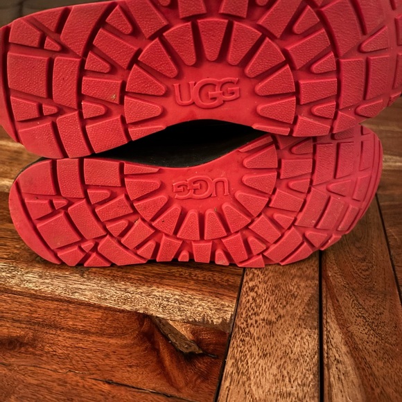 UGG Kids Black and Red Snow Boots